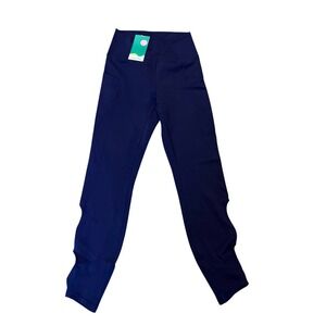 HALARA High Waisted Navy Leggings with Cutout Details and Pockets Size M 7/8